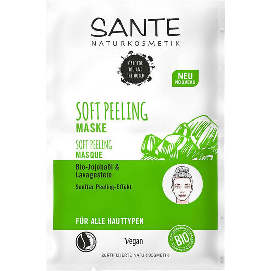 Sante Soft Peeling Maske Bio-Jojobaöl & Lavagestein - 2x4 ml - bce-naturkosmetik
