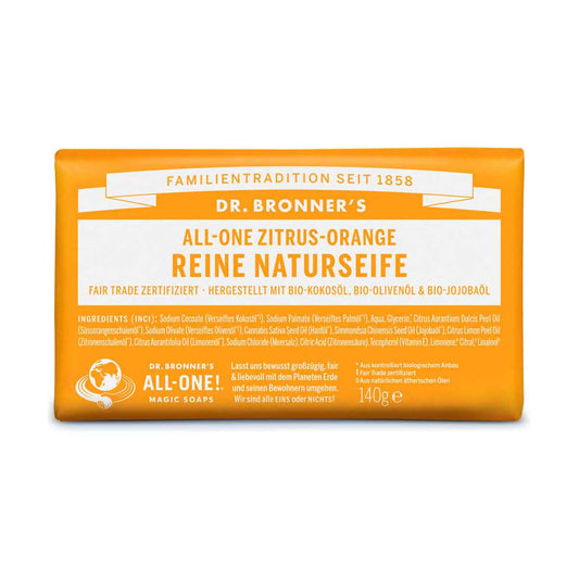 Dr. Bronner's Stückseife Zitrus Orange - 140 g - Beauty Center Europe