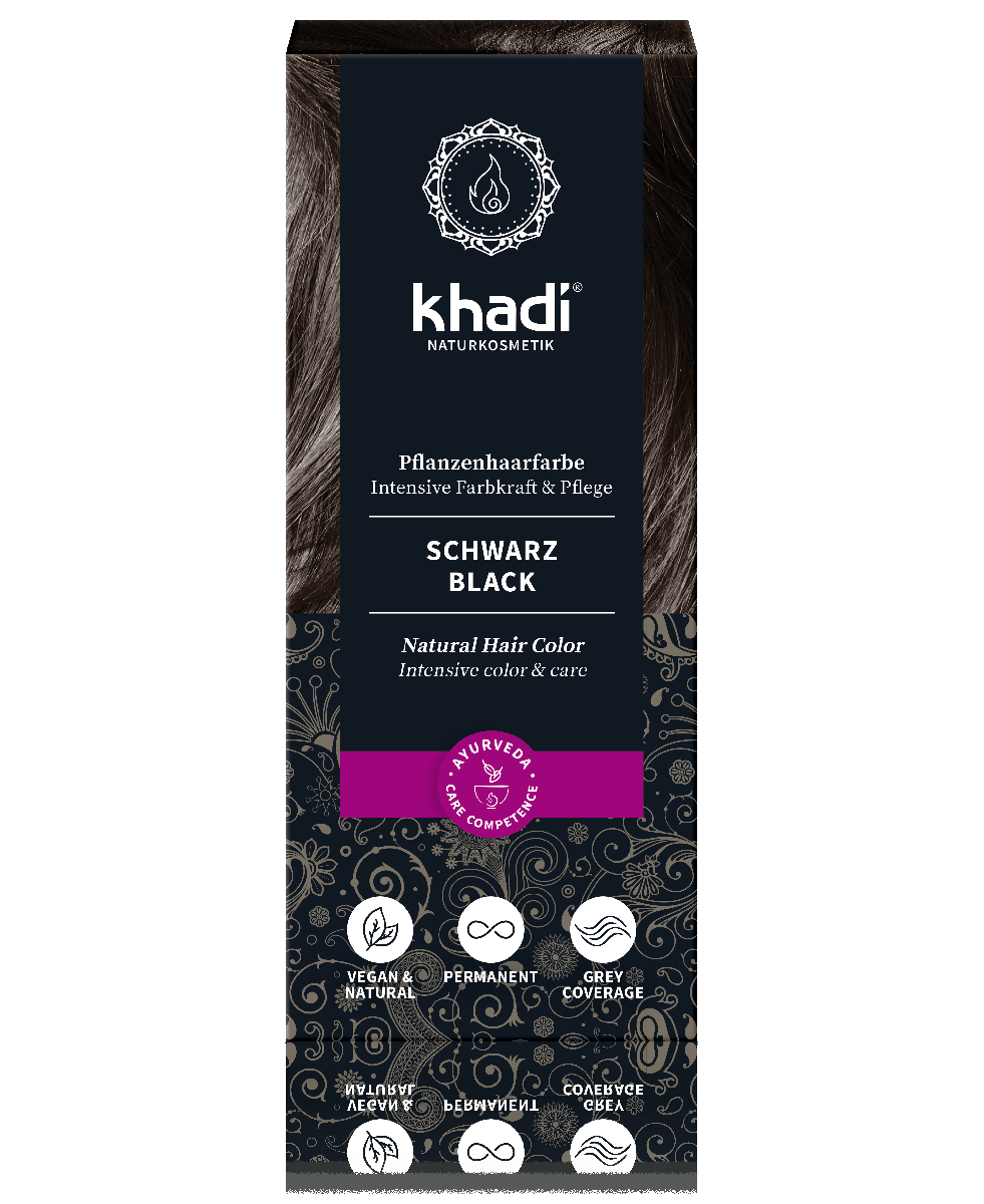 Khadi Haarfarbe Schwarz - 100 g - Beauty Center Europe
