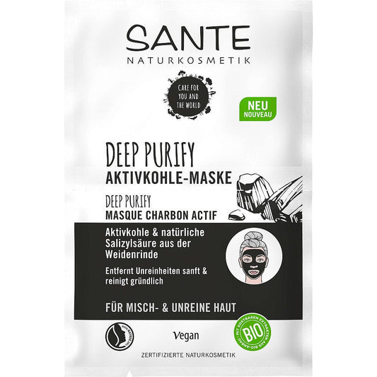 Sante Deep Purify Maske Aktivkohle & Salizylsäure - 2x4 ml - bce-naturkosmetik